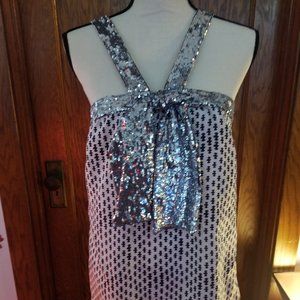 Tory Burch Sleeveless Silk Top Teal Bow Tie Condition: New  SZ 6